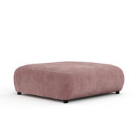 POUF L Zanzibar Rosa Samtstoff - Schwarz/Rosa, Holz/Holzwerkstoff (110/37/110cm) - Maison de Reve