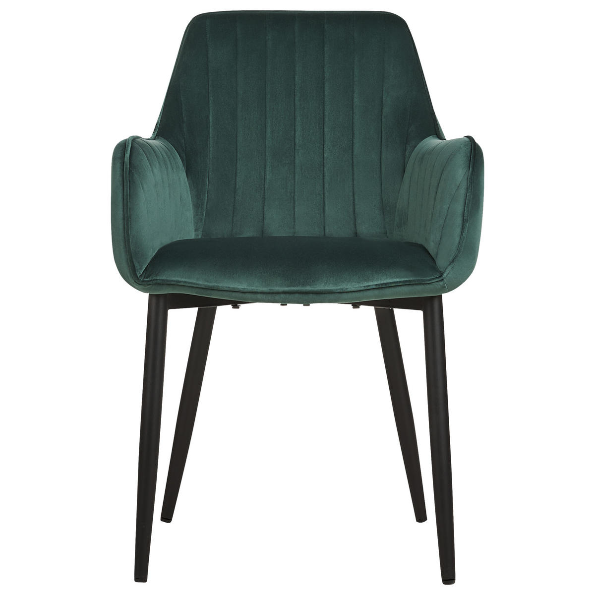 ÉTKEZŐSZÉK 2 darabos Szett Bársony sötétzöld Wellston - fekete/sötétzöld, textil (60/84/61cm) - Beliani