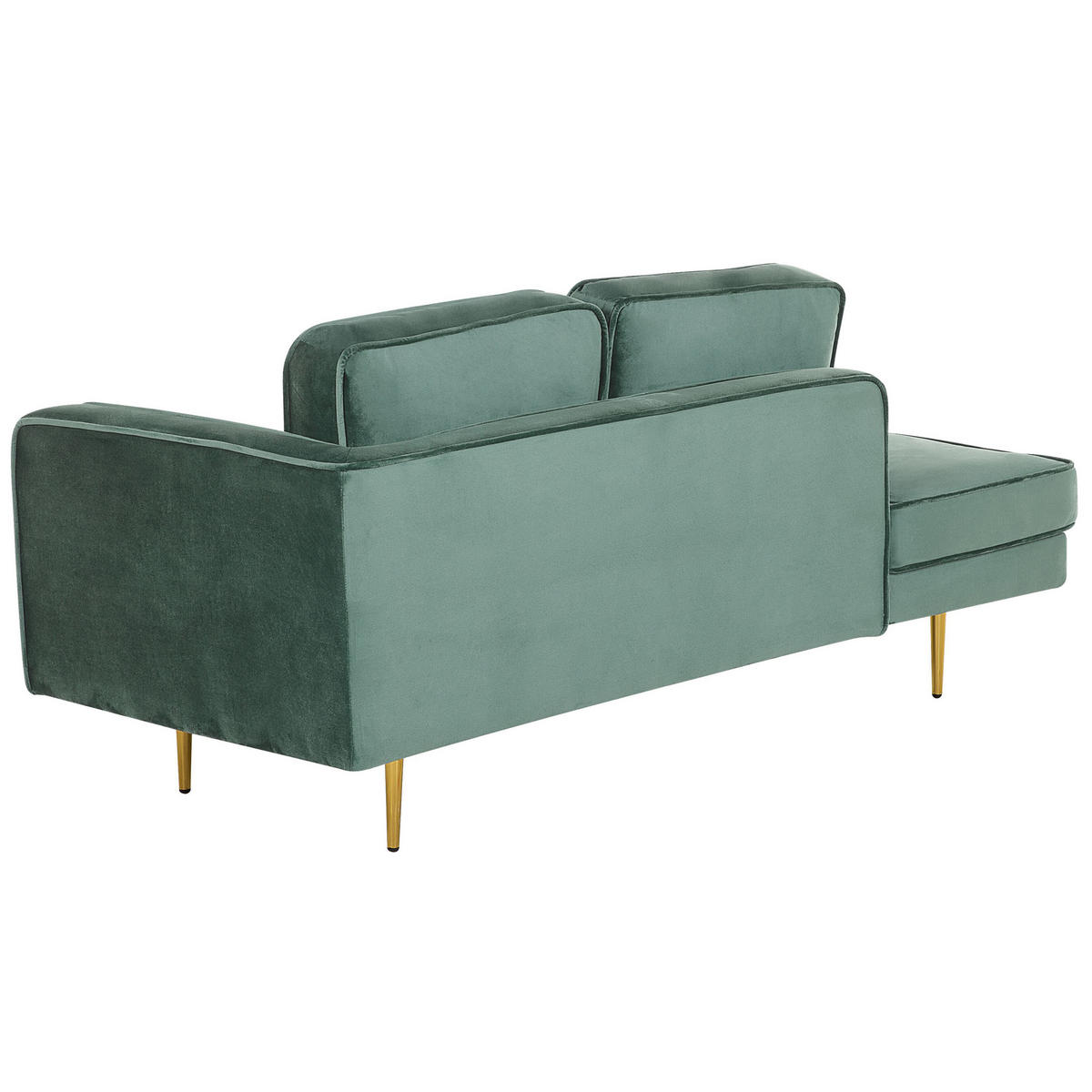 CHAISELONGUE Samtstoff mintgrün rechtsseitig Miramas - Goldfarben/Mintgrün, Textil (171/63/79cm) - Beliani