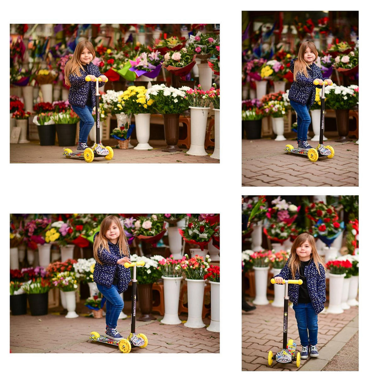 KINDERROLLER Yuppee hellblau 3 PU-Räder mit Licht, höhenverstellbar, Bremse - Blau, Metall (46/24/90cm) - Lorelli