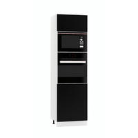 MIKROWELLENUMBAUSCHRANK D60PK MVP/L - Zivora - Stilvolles Küchenelement - Schwarz, Holz (60/213.3/56cm) - ROYAL24_MARKT