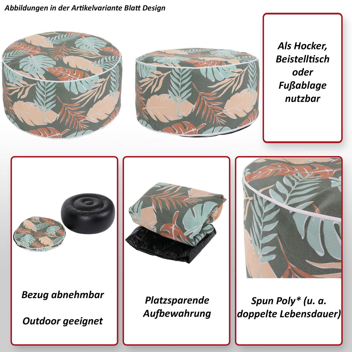 SITZHOCKER Večbarvni - večbarvno, tekstil (55/29/55cm) - MCW