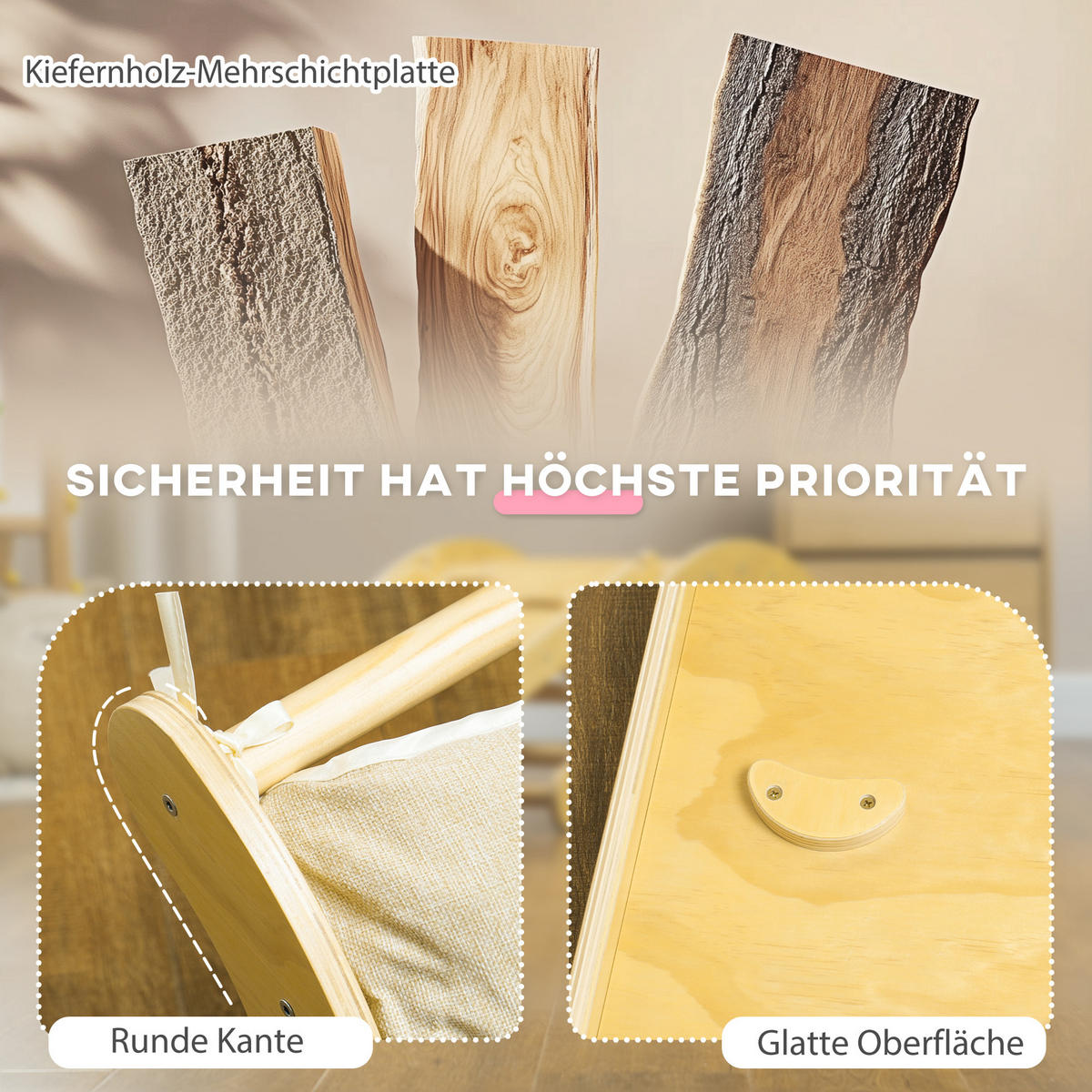 KLETTERGERÜST - Naturfarben, Holzwerkstoff (49.5/39.5/168cm) - AIYAPLAY