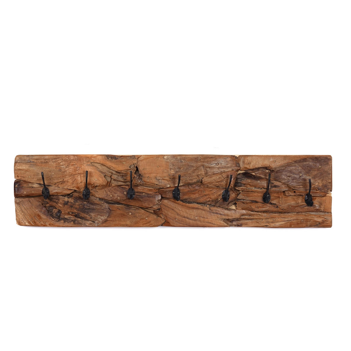 WANDGARDEROBE Mina 90 7 Haken, Treibholz, naturfarben - Naturfarben, Holz (90/20/7cm) - CREEDWOOD