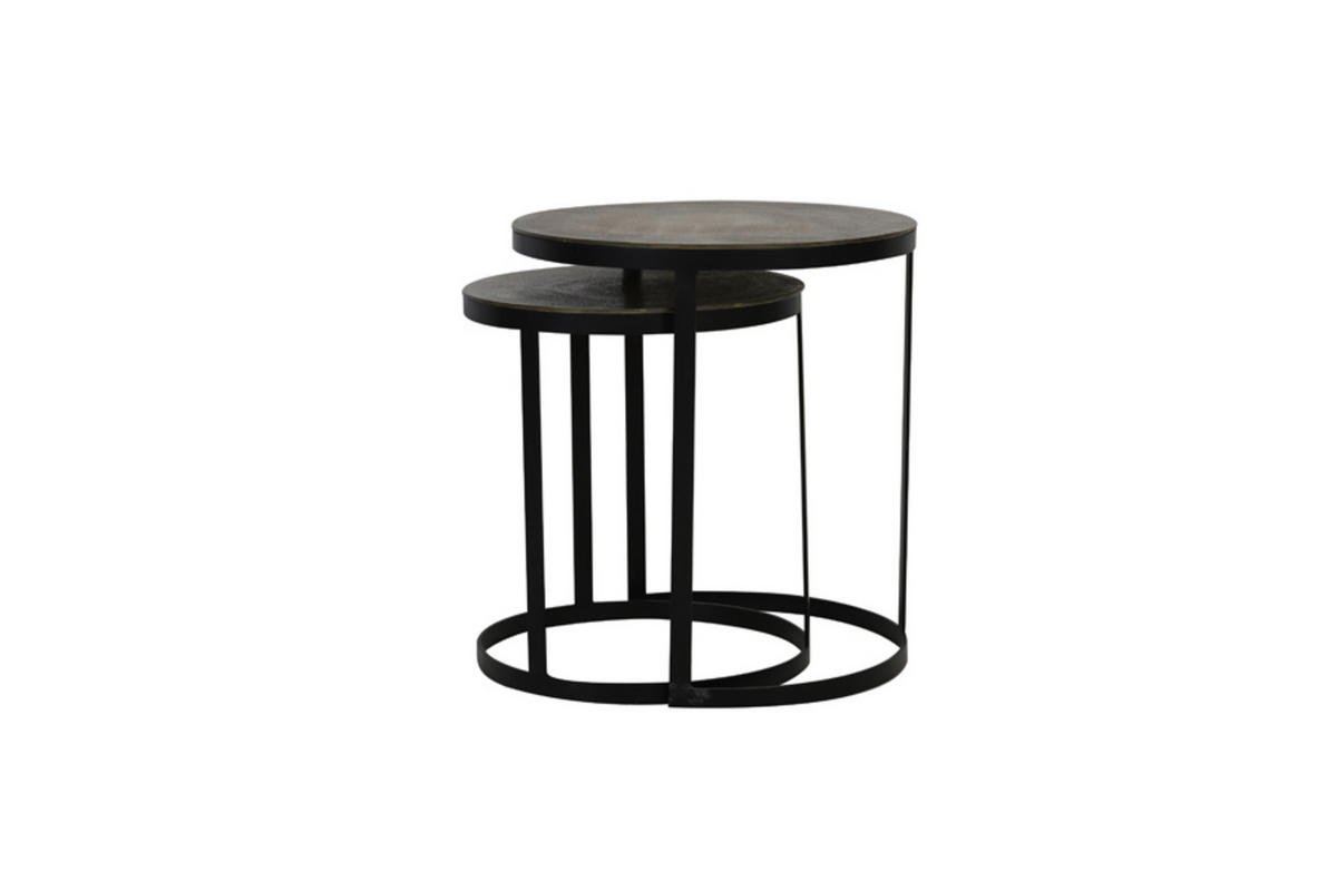 BEISTELLTISCH Trelo Bronze Ø49/52 cm 2er-Set - Bronzefarben, Metall (49/49/52cm) - Light & Living