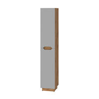BADSCHRANK Lotta Eiche/grau gestreift 33 x 186 cm mit 2 Türen - Eichefarben/Grau, Holzwerkstoff (33/186/35cm) - Vicco
