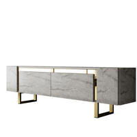 TV-MÖBEL Yildiz Travertin-Gold - Beige/Goldfarben, Holz (180/50/30cm) - Habitat Garten