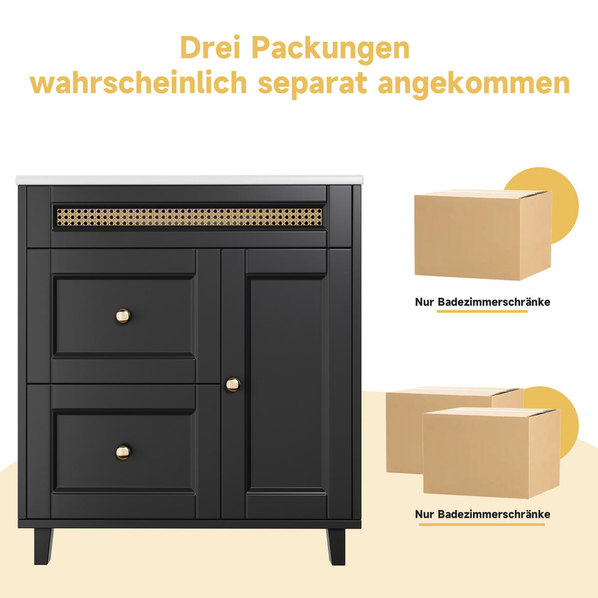 WASCHTISCH Schwarz 76/46/86,5 cm - Schwarz, Holz (76/86.5/46cm) - PANGIVO