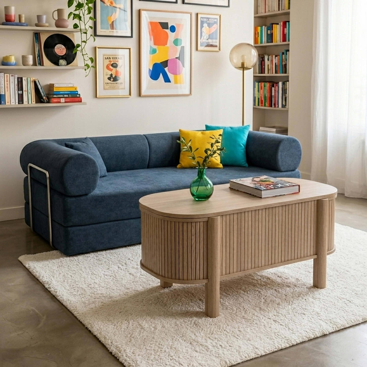 COUCHTISCH, helles Holz - Beige, Holz (48/100/45cm) - Oviala