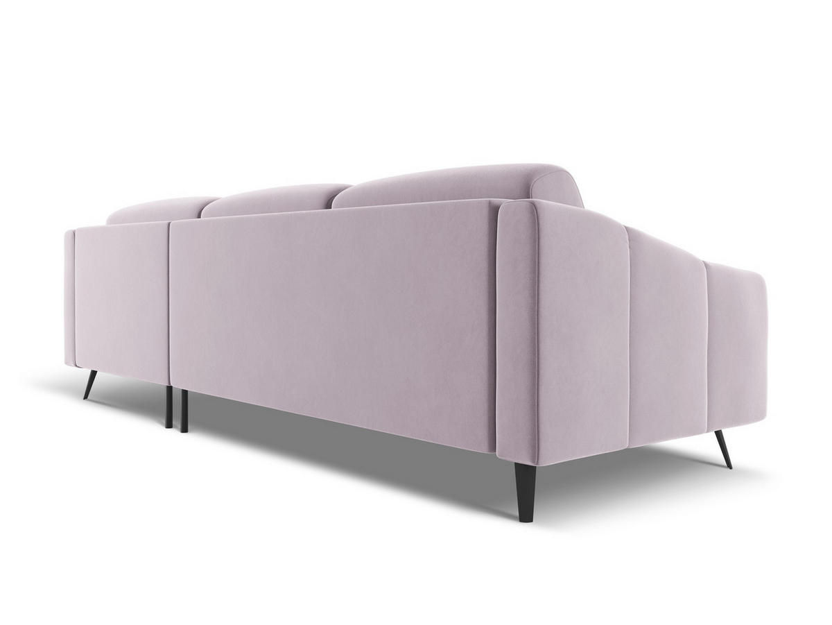 ECKSOFA Rechts Samt Stoff Violett - Lila/Flieder, Textil/Metall (264/160cm) - Makamii