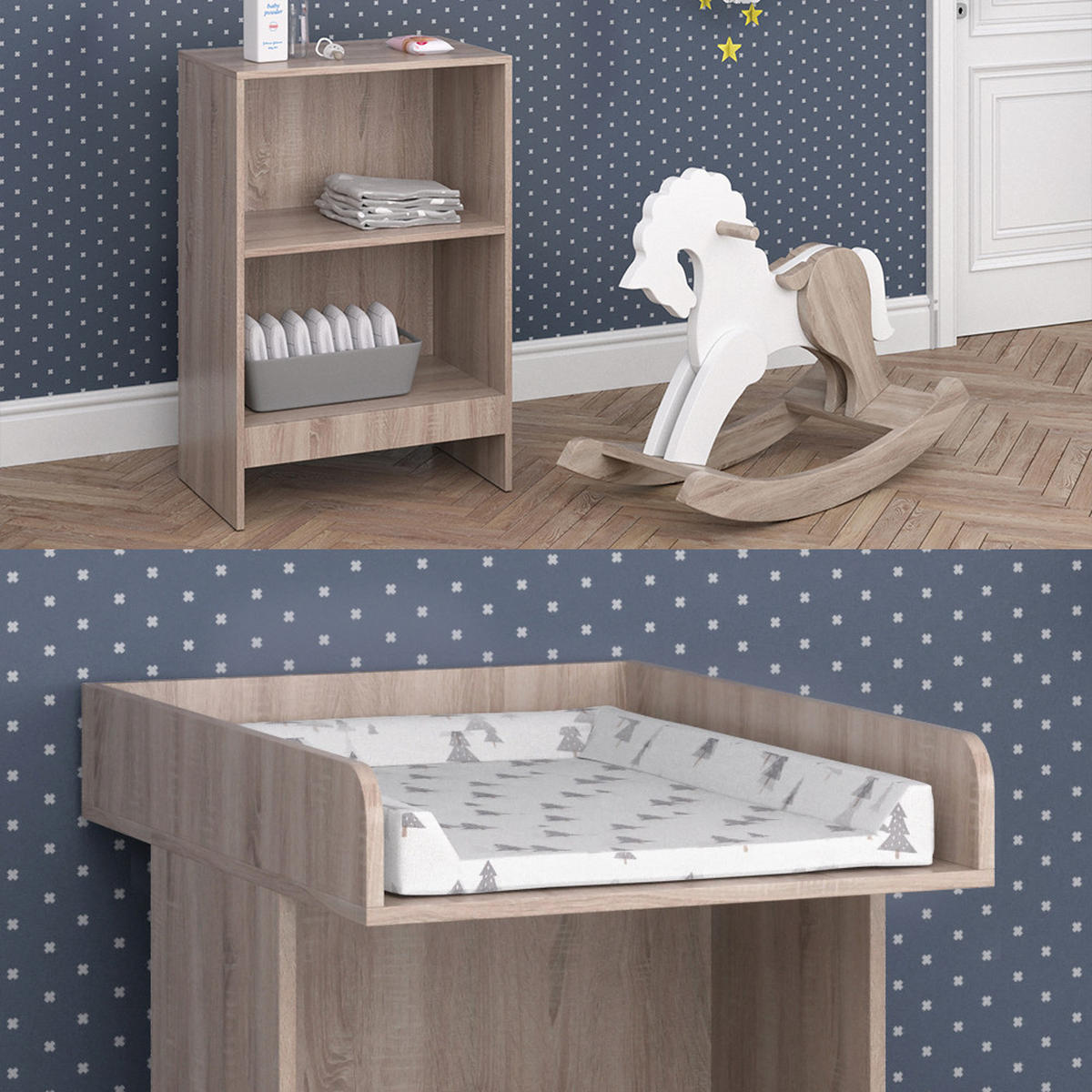 WICKELKOMMODE Leo Sonoma 60 x 103 cm - Sonoma Eiche, Holzwerkstoff (60/103/88cm) - Vicco