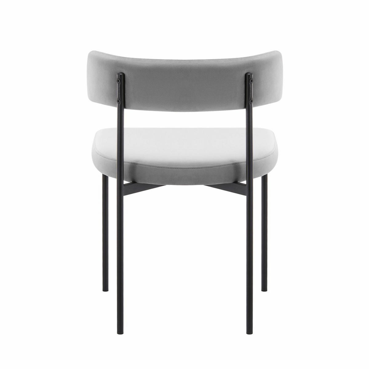 POLSTERSTUHL Loanny Samt Grau - Schwarz/Grau, Textil/Metall (54/53/78cm) - Selsey