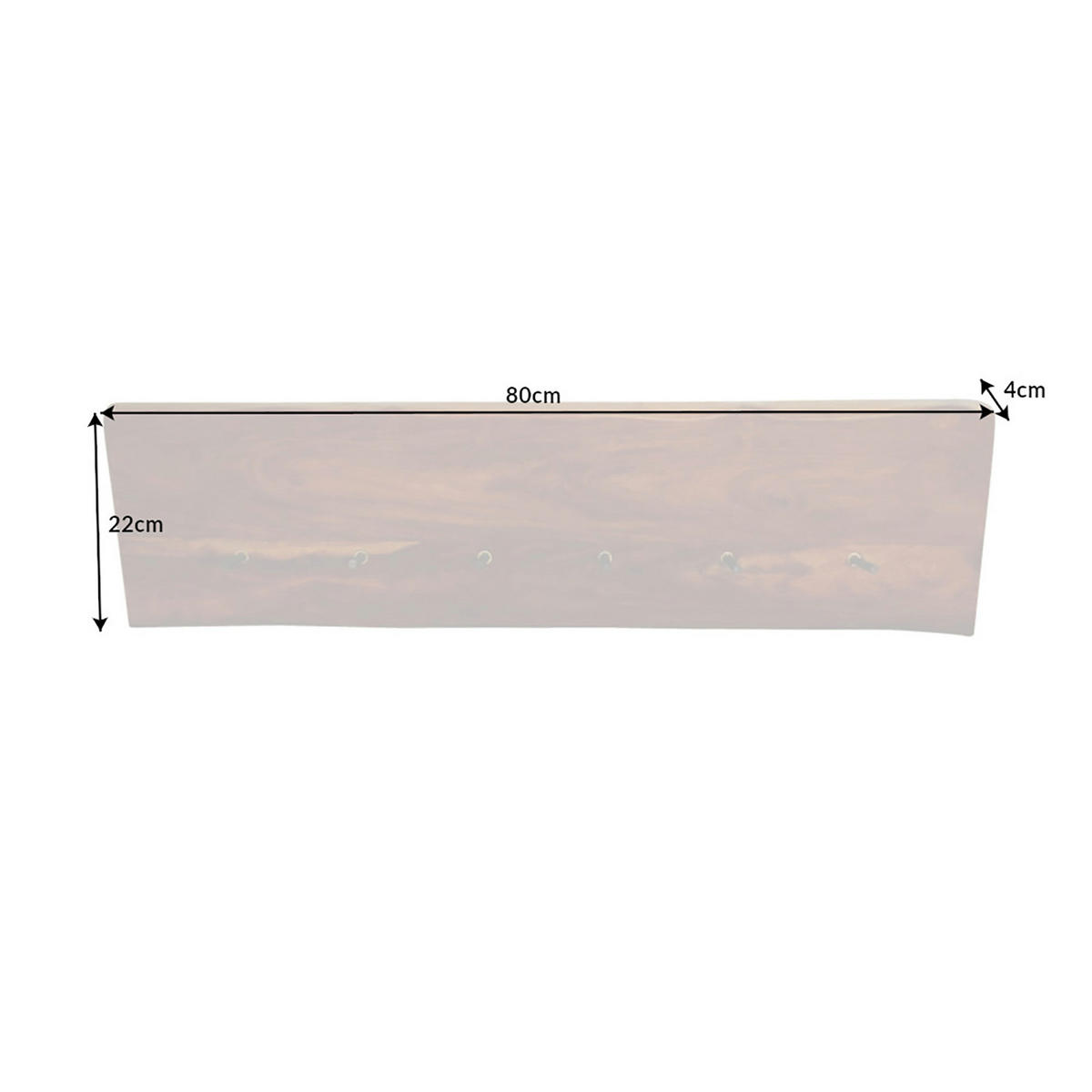 GARDEROBE MAMMUT Sheesham Natur 80 cm - Naturfarben, Holz (80/22/4cm) - riess-ambiente