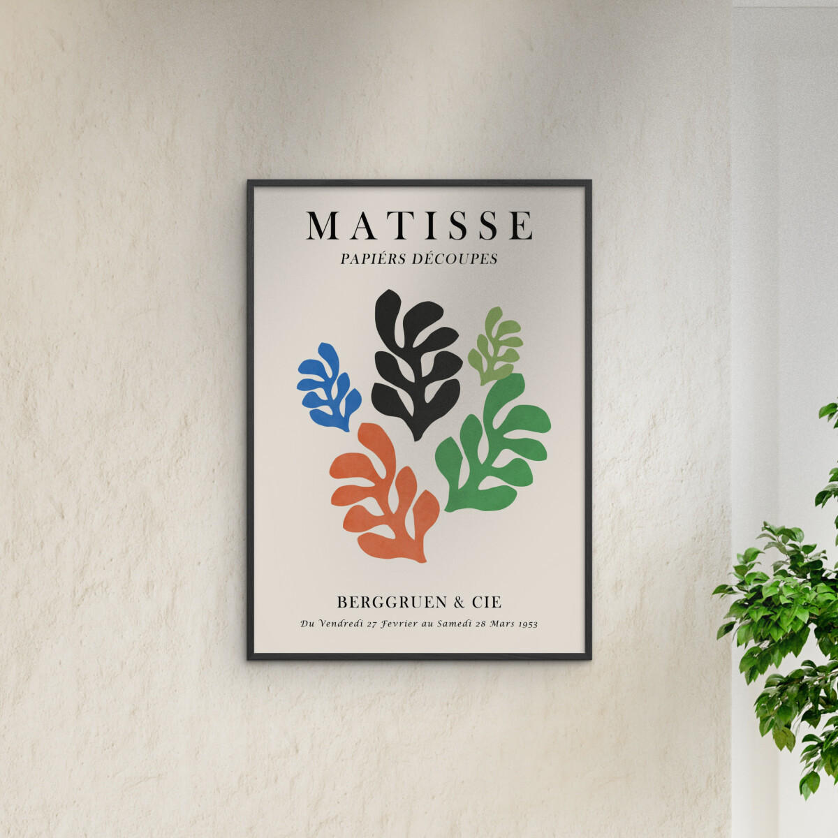 POSTER mit Rahmen Vitor Costa - Matisse floral Poster 7 - Multicolor/Schwarz, Holz/Papier (50/70cm) - Poster&Frame