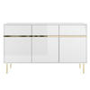 SIDEBOARD Marika, Weiß, Gold, Hochglanz - Goldfarben/Weiß, Holzwerkstoff/Metall (137.5/85/39.5cm) - Dancan