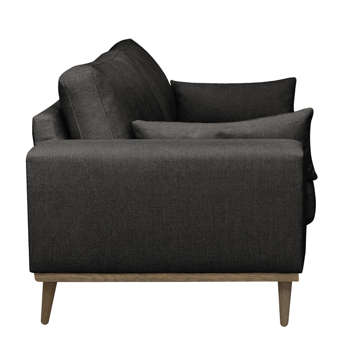 2-SITZER SOFA - Eichefarben/Schwarz, Eichenholz/Textil (197/81/88cm) - home24