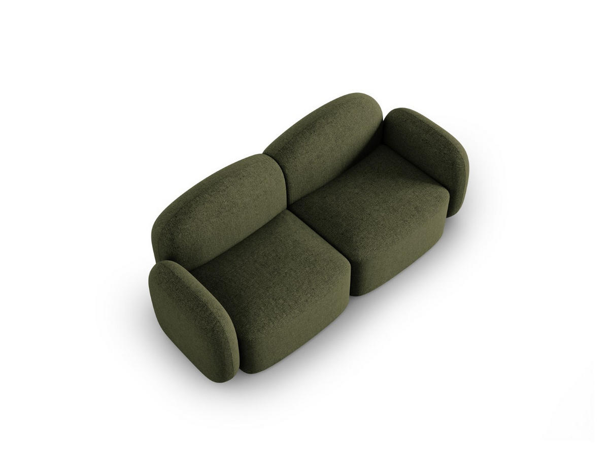 SOFA Blair aus Chenille-Stoff grün meliert 2 Sitzplätze - Grün, Textil (87/80/194cm) - Micadoni