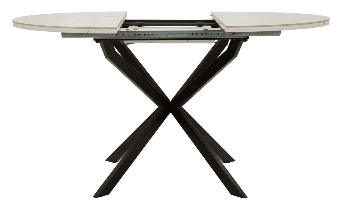 ESSTISCH Martin, schwarz und weiß, Metall und Keramik, 100 x 100 x 78 cm - Schwarz/Weiß, Keramik/Metall (100/100/78cm) - Mauro Ferretti