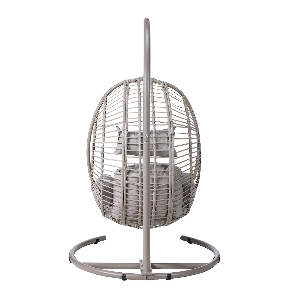 HÄNGESESSEL - Polyrattan / Stahl - Beige - Beige, Kunststoff/Textil (115/190/119cm) - home24