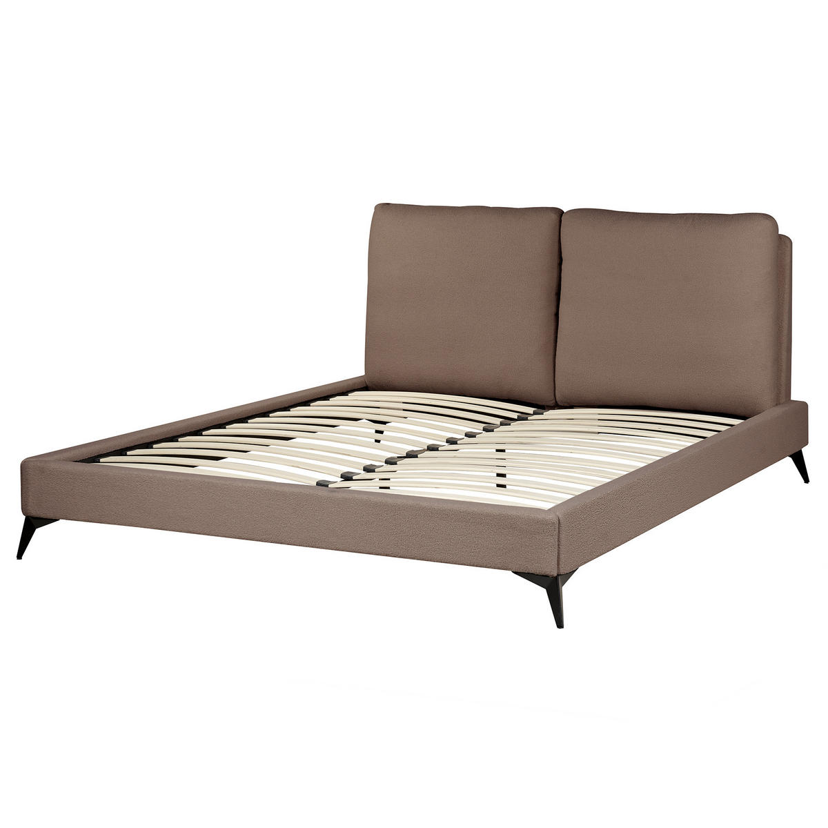 POLSTERBETT mit Lattenrost 160/200 cm Braun Melle - Braun, Textil (160/200cm) - Beliani