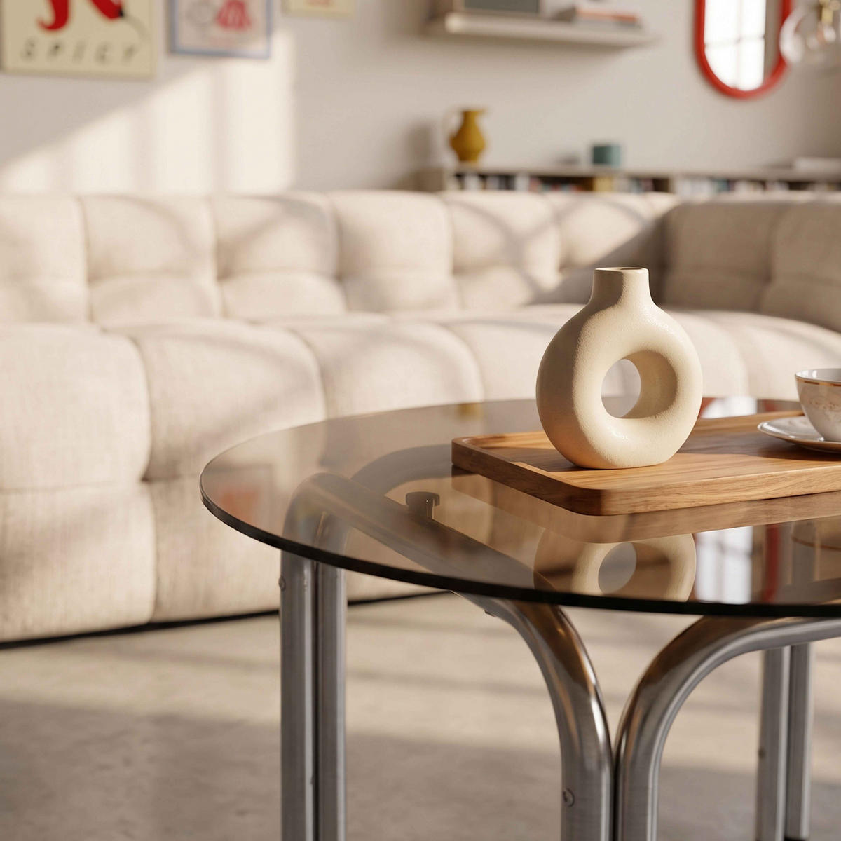 COUCHTISCH, Braun - Braun, Glas (70/70/41cm) - Oviala