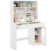 BUFFET 120/45/180 cm aus MDF mit Arbeitsfläche und Hakenleiste Weiß - Weiß, Holzwerkstoff (120/180/45cm) - Modenvie