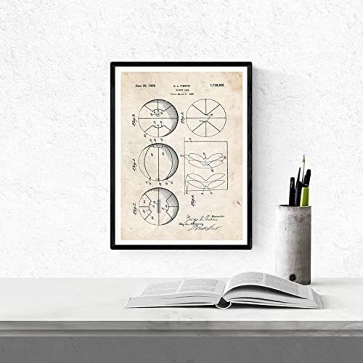POSTER Set mit 4 Jahrgang Basketball Patent A4 Rahmenlos - Klar, Papier (29.7/3cm) - Nacnic
