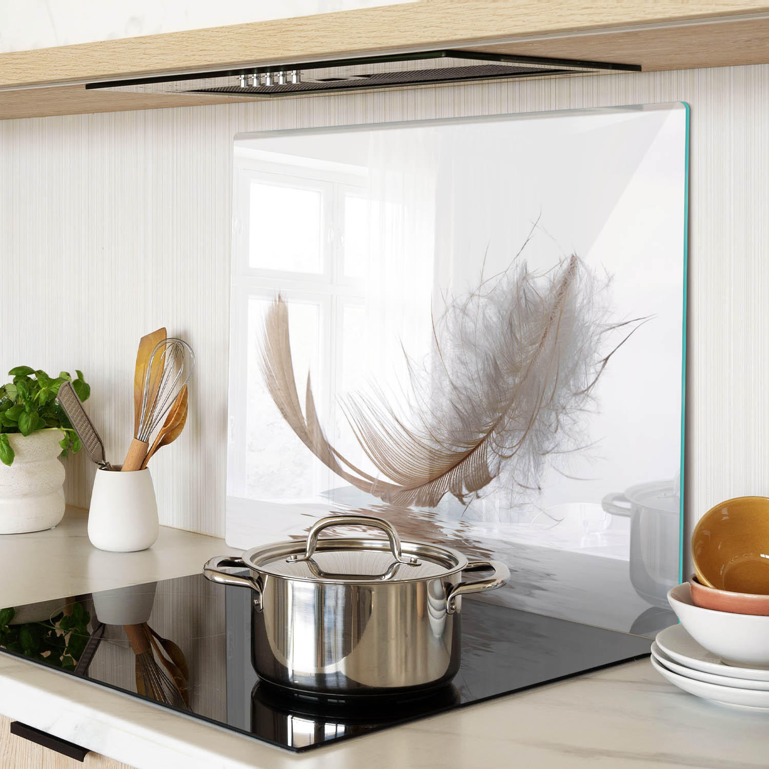 GLASPLATTE 60x52 cm Quellwasser - Beige, Glas (60/0.4/52cm) - TULUP