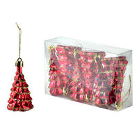 CHRISTBAUMKUGEL-SET Santa Lila Rot 15/9/4 cm Kunstoff - Rot, Kunststoff (9/4/15cm) - Mondex