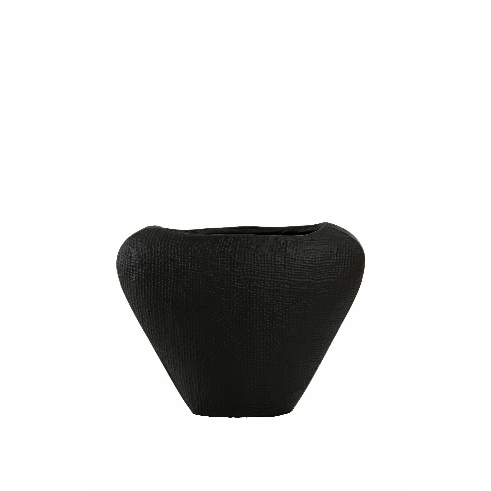 VASE Mayoro Schwarz 32/9/23 cm - Schwarz, Metall (23cm) - Light & Living