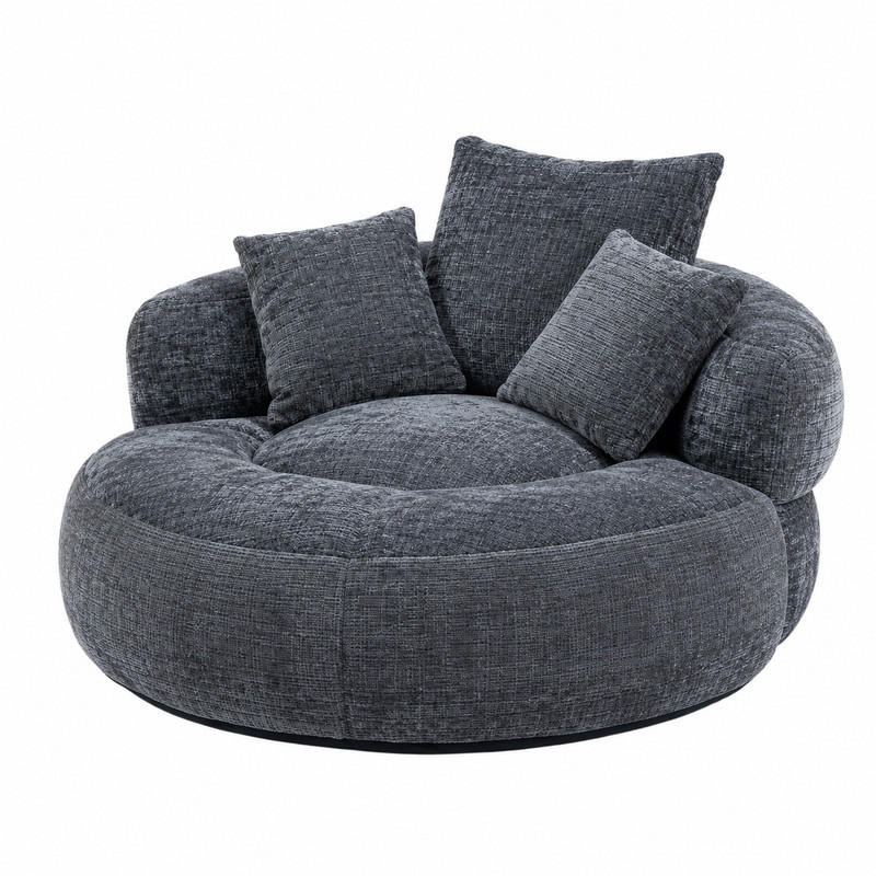 SITZSACK Chenille 108 x 108 x 52 cm Gray - Grau, Kunststoff (108/52/108cm) - Beauniv