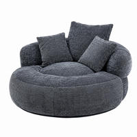 SITZSACK Chenille 108 x 108 x 52 cm Gray - Grau, Kunststoff (108/52/108cm) - Beauniv