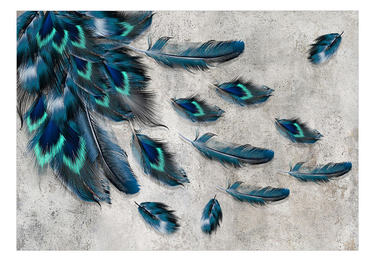 SELBSTKLEBENDE FOTOTAPETE 147/105 cm - Blau/Grau, Kunststoff/Textil (147/1cm) - KUNSTLOFT
