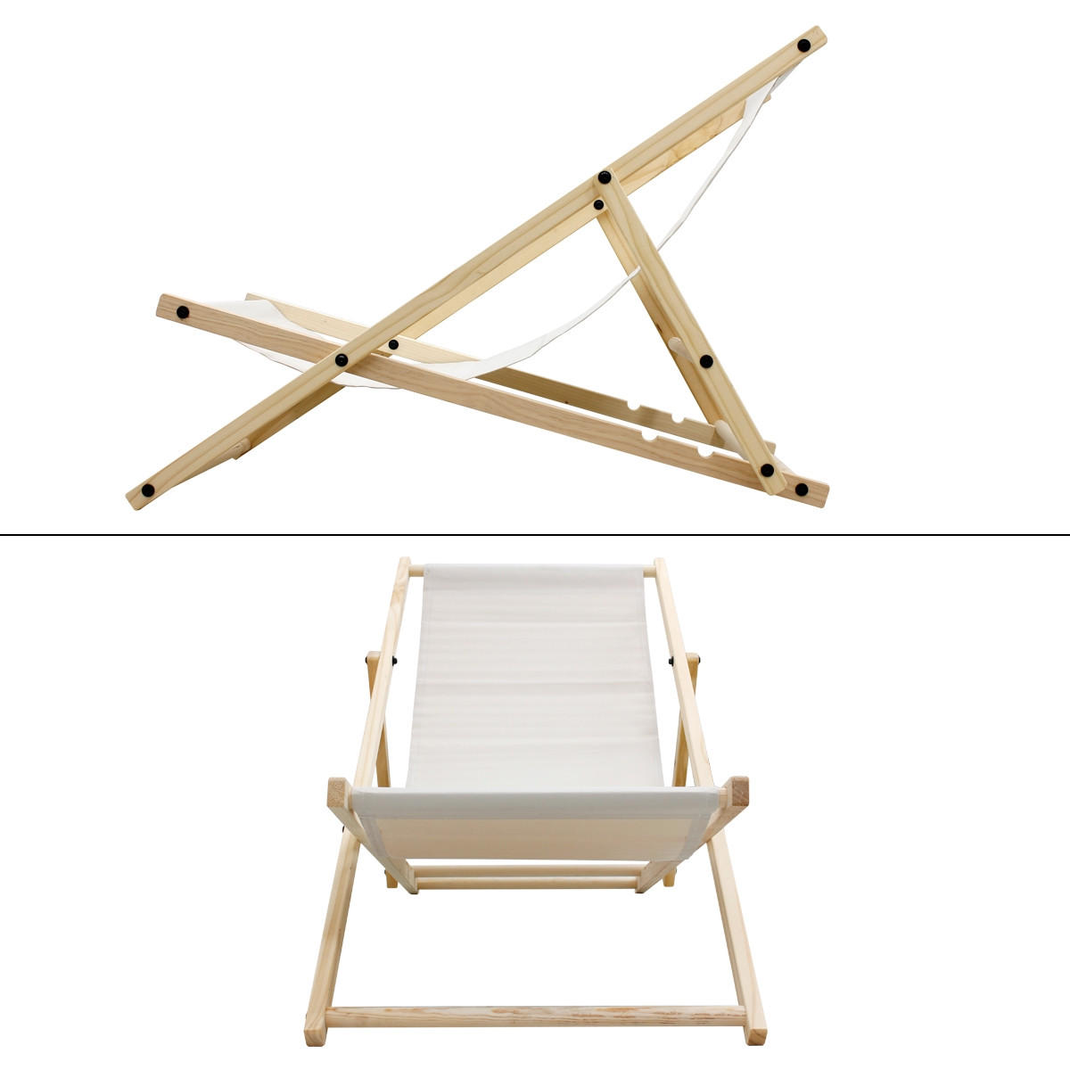 LIEGESTUHL samt Beige 2er Set - Beige, Holz (52/83/117cm) - ECD-Germany