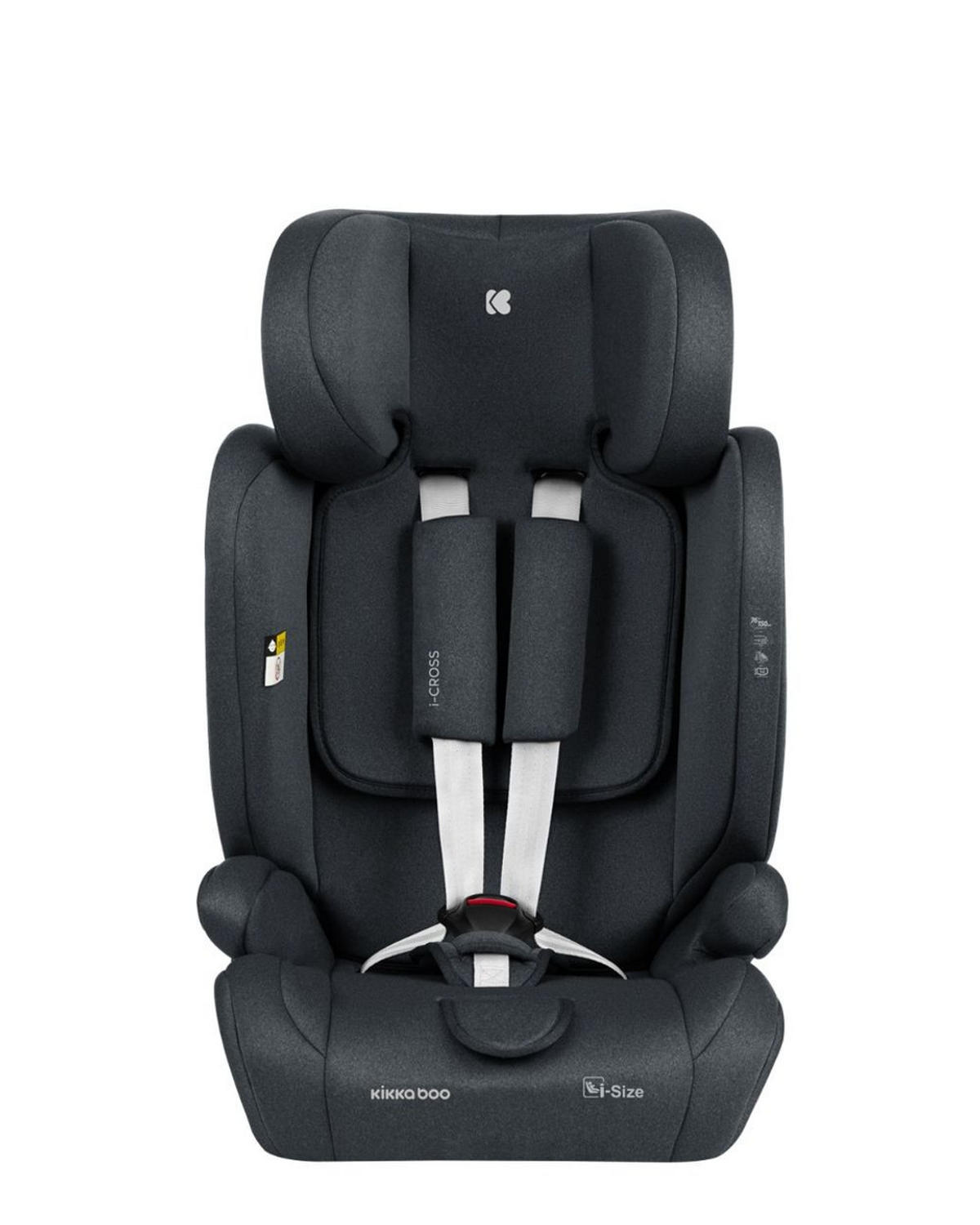 KINDERSITZ i-Cross i-Size dunkelgrau (76-150cm) Isofix Top Tether Kopfstütze Gurt - Dunkelgrau, Kunststoff (40/56/49cm) - Kikka boo