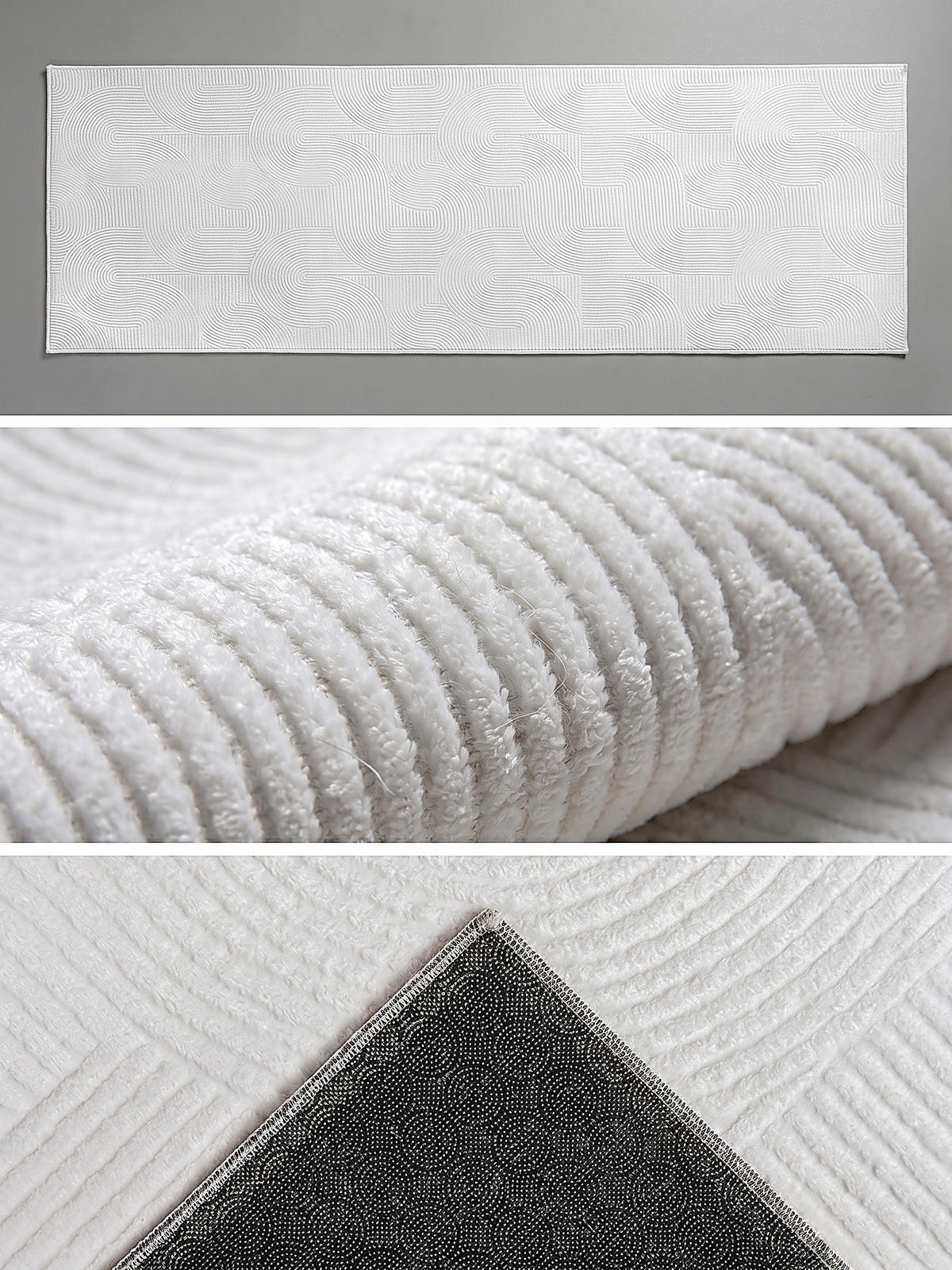 TEPPICHLÄUFER Antirutsch Geometrisch DALAR Polypropylen Weiß 80 x 150 cm - Weiß, Textil (80/150cm) - KADIMA DESIGN