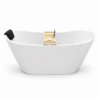 BADEWANNE rossa freistehend 170/80 cm, 3-tlg. Set Kopfstütze kodi Klick-Klack-Ablauf - Weiß, Kunststoff (80/72/170cm) - bad land