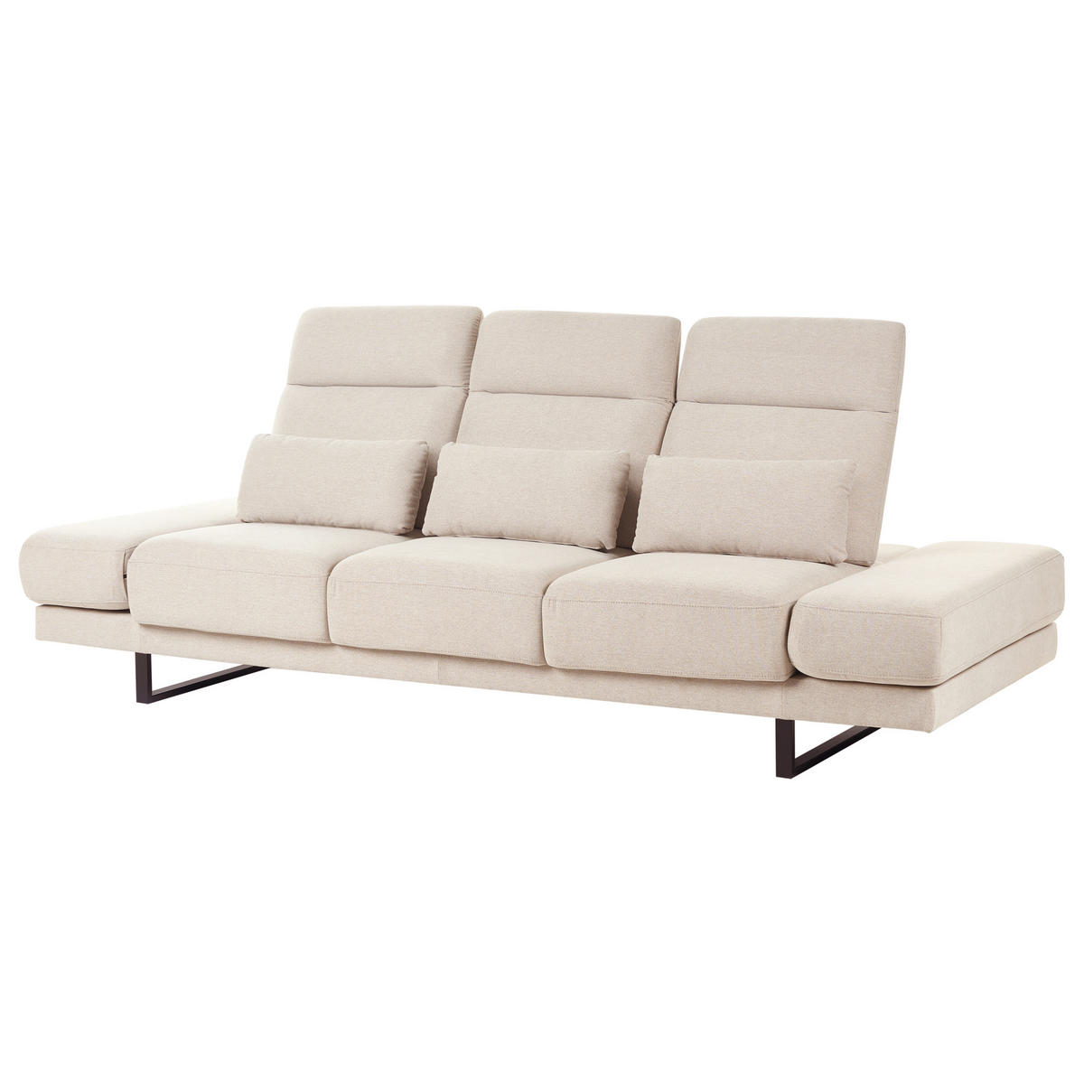 POHOVKA 3-místná Látka Béžová Ikast - béžová, textil (255/87/105cm) - Beliani
