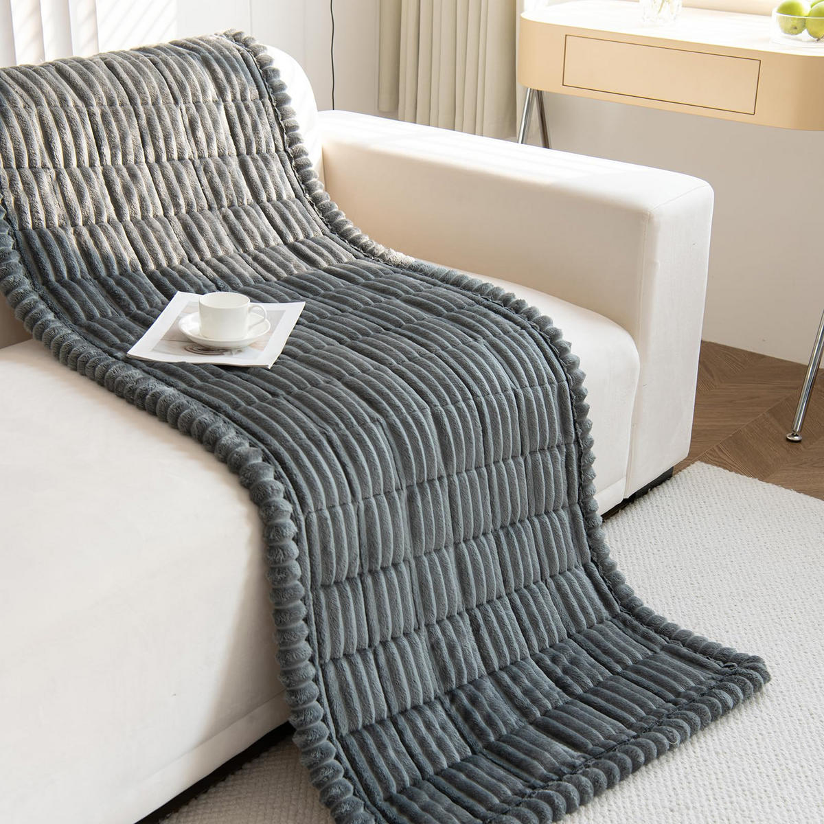 SOFADECKE Dicke Rutschfest 1 Stück - Dunkelgrau, Textil (70/210cm) - Kaket