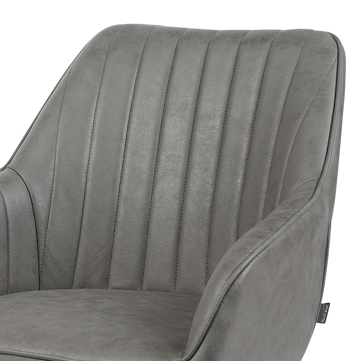 ARMLEHNSTUHL ARVIT - Schwarz/Grau, Textil/Metall (58/87/61cm) - B&D Home