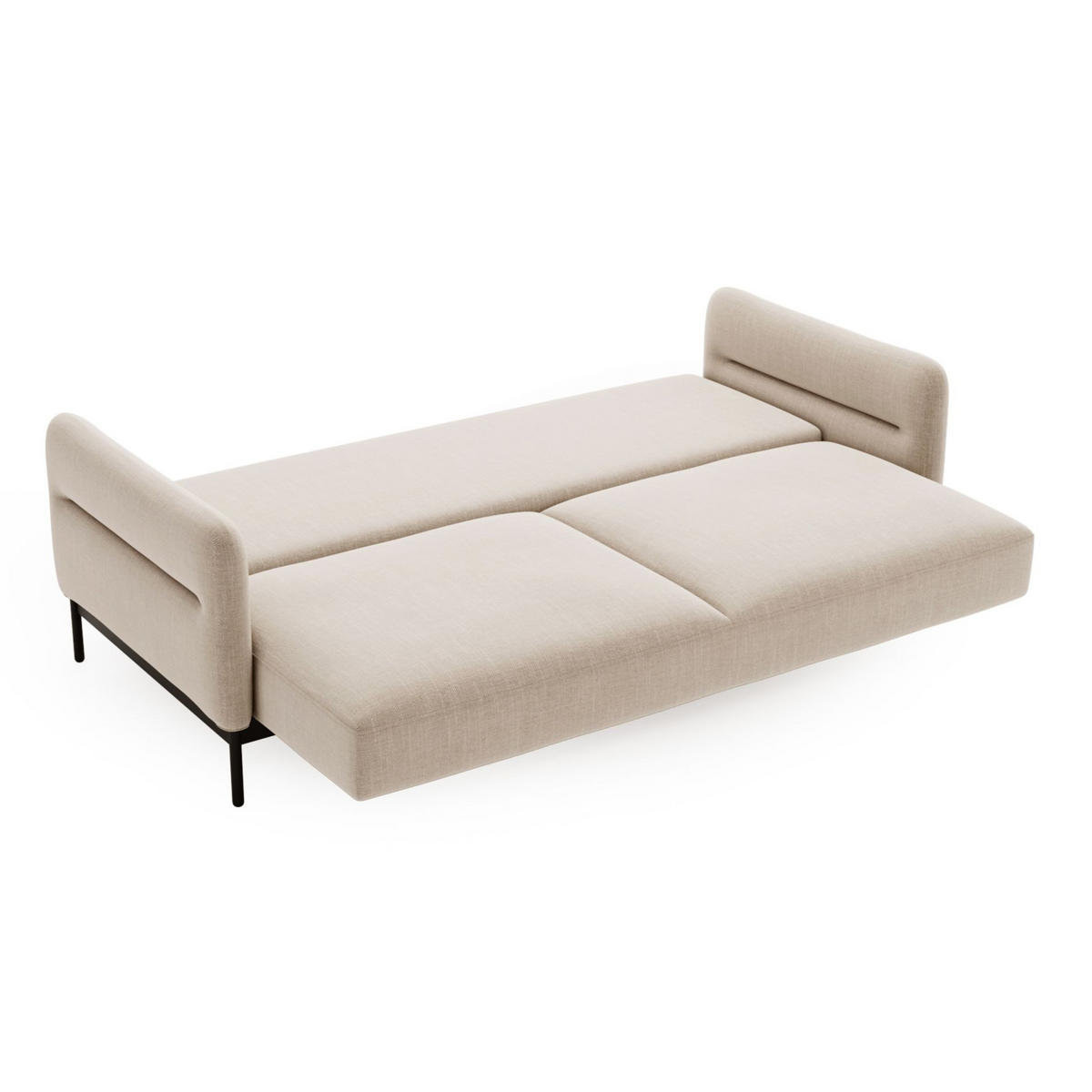 3-SITZER-SOFA Solianero Beige 223 cm - Beige/Schwarz, Textil/Metall (223/95/96cm) - Selsey