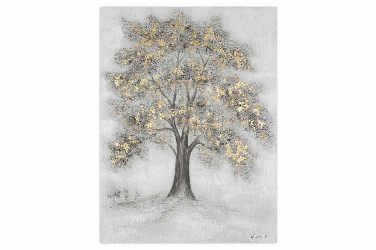 ACRYLBILD HANDGEMALT 75/100 cm - Weiß/Grau, Holz/Textil (2/100cm) - KUNSTLOFT