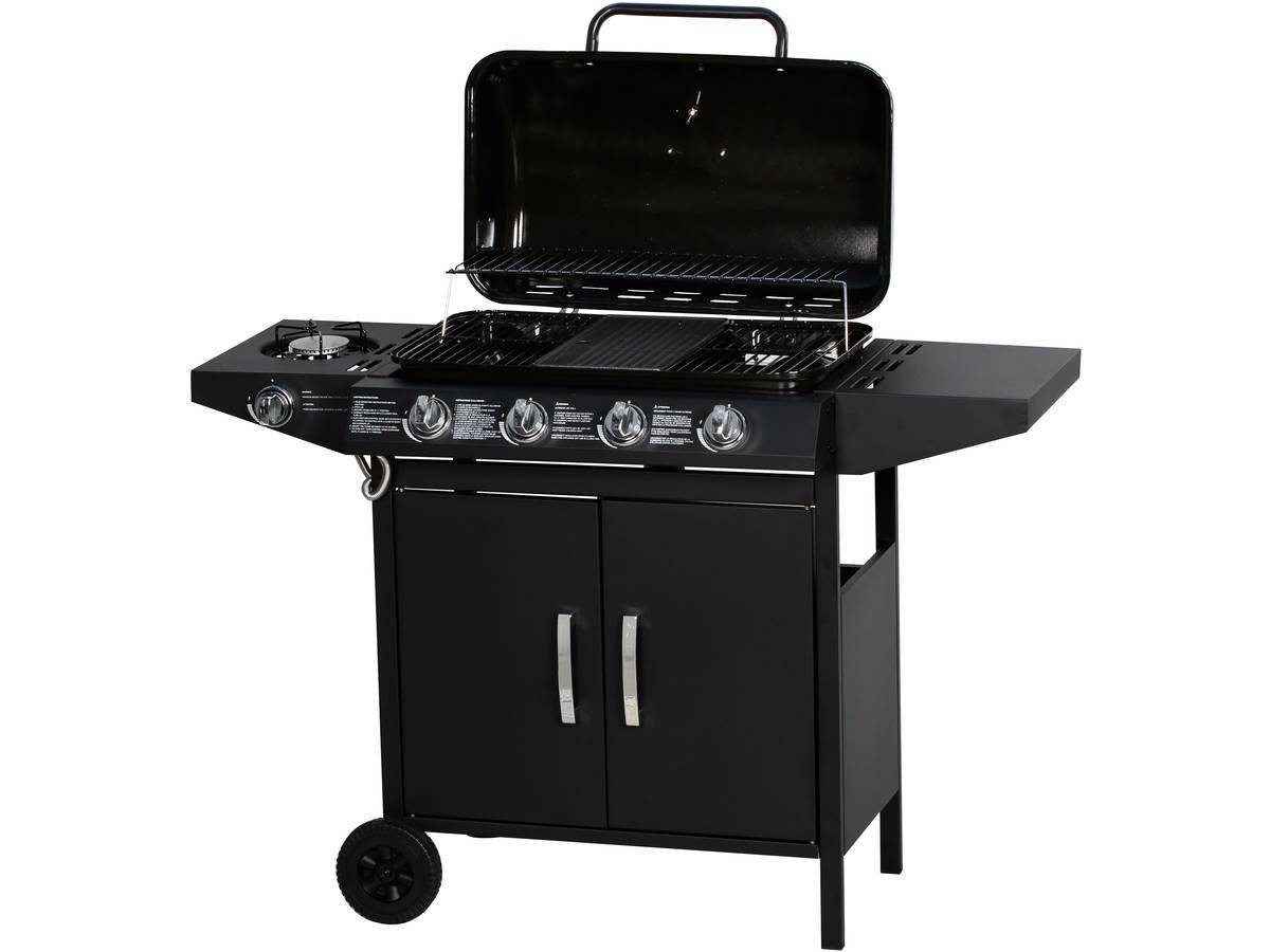 GASGRILL festa 5 Schwarz - Grau, Metall (51.5/95/120cm) - Habitat Garten