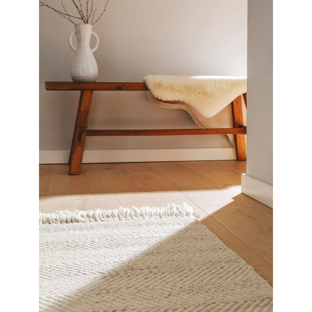Thumbnail - benuta Pure Wollteppich-Läufer, Creme, Textil, Gestreift, Rechteckig, 70x200 cm, Gots, pflegeleicht, Teppiche & Böden, T...