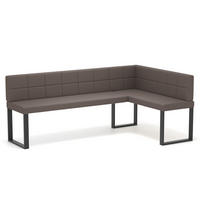 ECKBANK rechts SANA U Kunstleder gesteppt, 128/168 cm Braun - Braun, Kunststoff/Textil (128/168cm) - Idohome