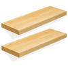 WANDREGAL Bambusoptik Naturfarben 2er Set 60x20x4 cm - Naturfarben, Holzwerkstoff/Metall (60/3.8/20cm) - Begryf