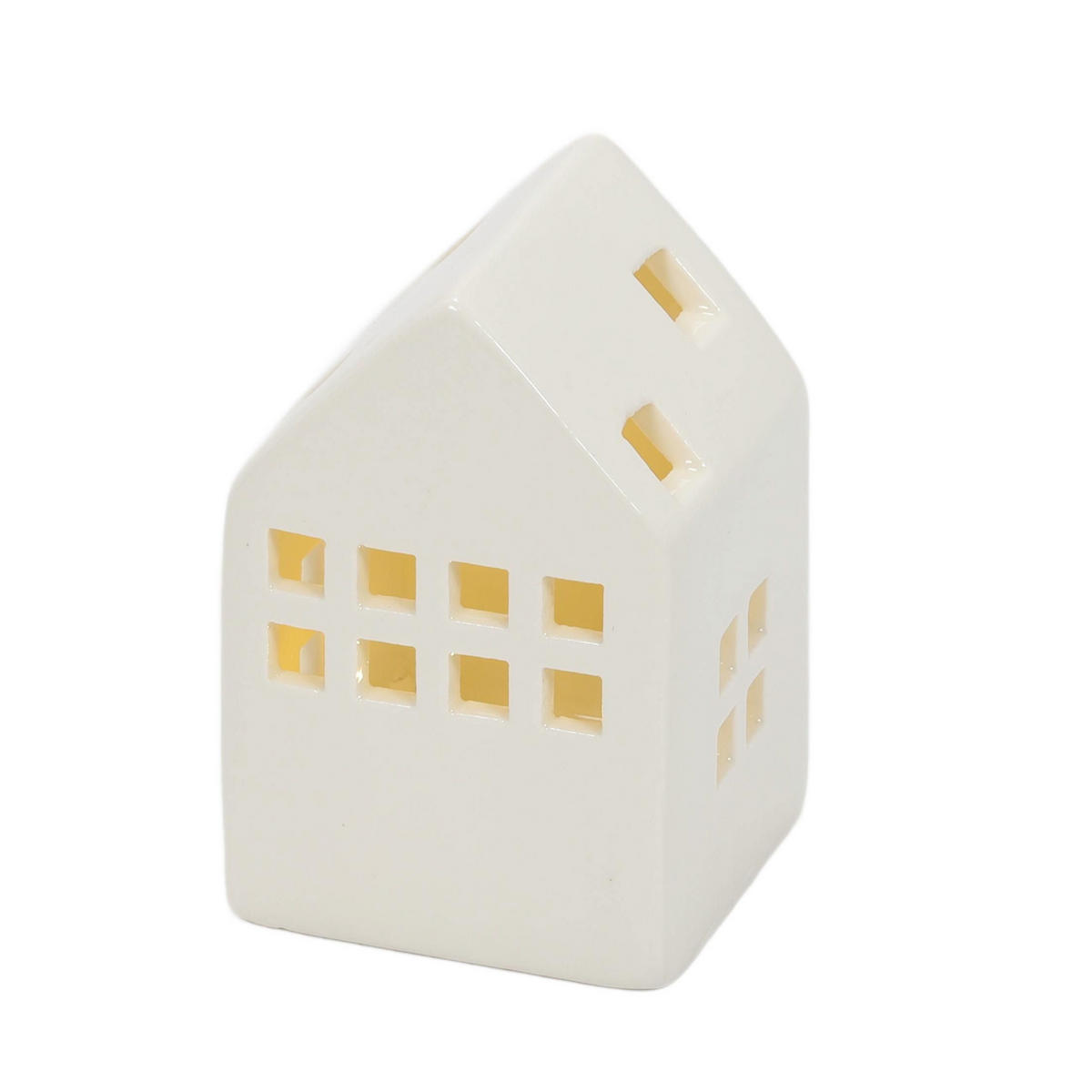 LED-HÄUSCHEN 3er-Set Scandi - Weiß, Keramik (7.5/13.8/9.7cm) - Home Styling Collection
