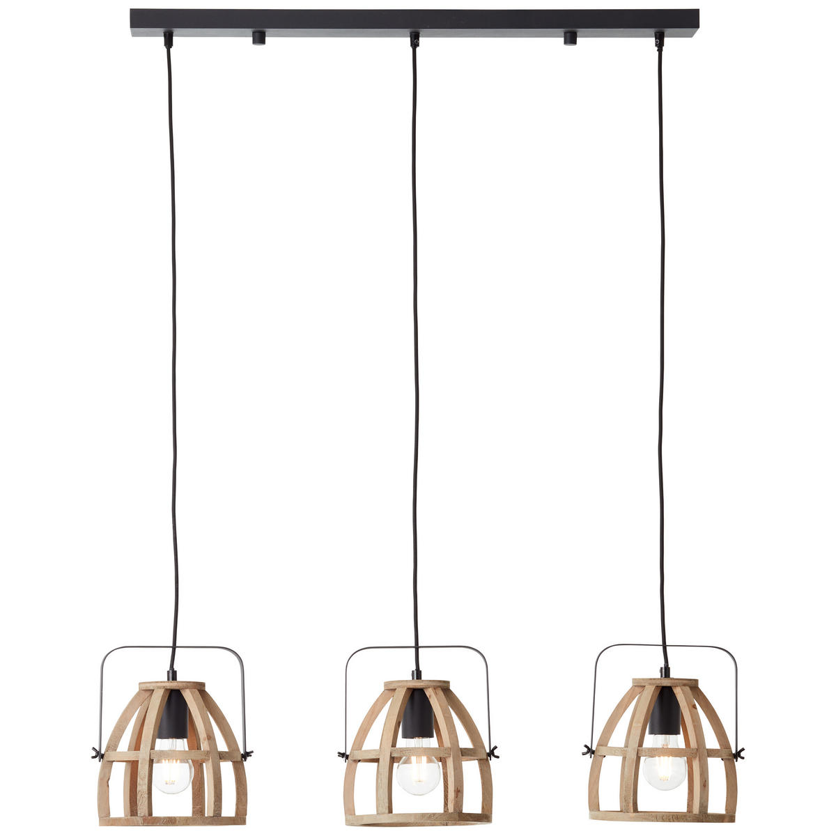 PENDELLEUCHTE Calley 99355/76 - Schwarz, Holz (22/86/118cm) - Brilliant