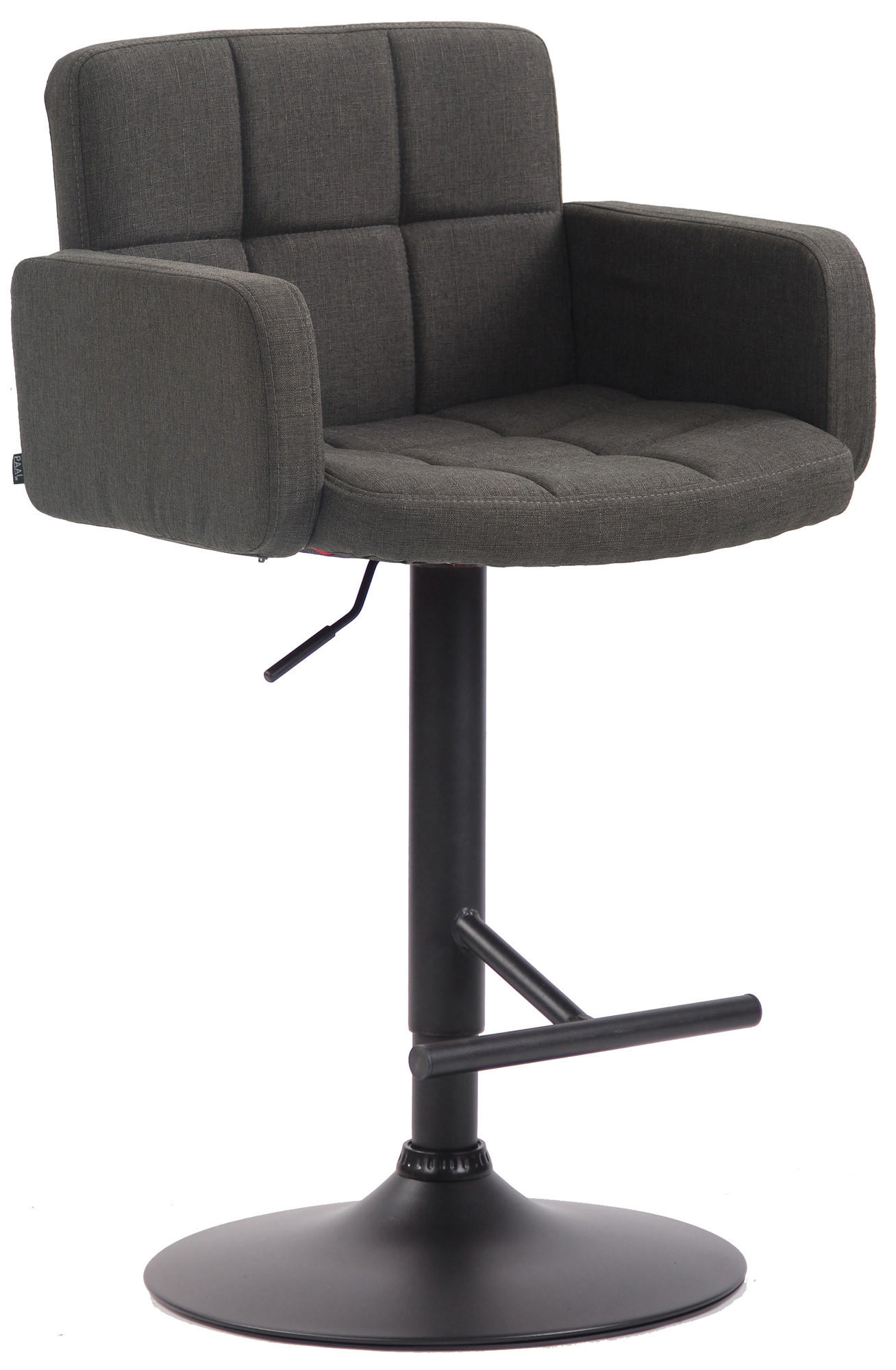 BARHOCKER Stoff dunkelgrau - Dunkelgrau/Schwarz, Textil/Metall (60/93/56cm) - CLP