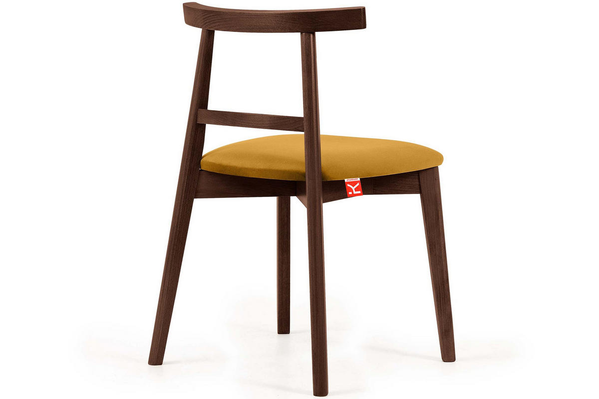 ESSTISCHSTÜHLE LILIO 2 St Vintage, Gelb / mittelbraun - Gelb/Braun, Holz/Textil (47/76/45cm) - KONSIMO®